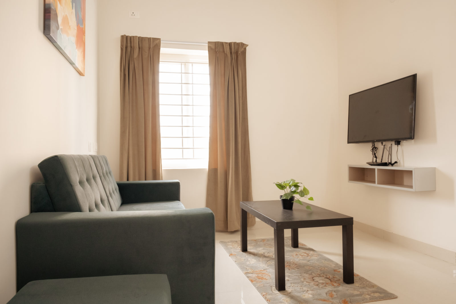 Spacious common area inside a premium Hyderabad coliving property